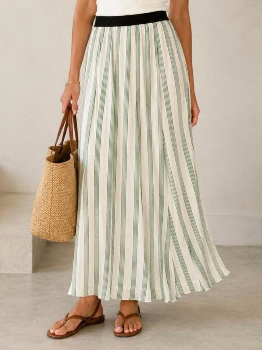 Future Collective High-Rise Full Lining Midi A-Line Skirt